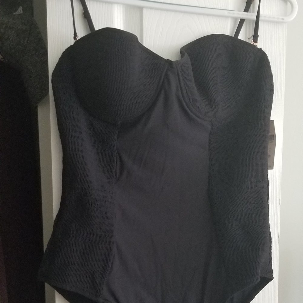 Anthropologie Allihop Black One Piece Swimsuit